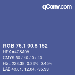 カラーコード: RGB 76.1 90.8 152 | qconv.com