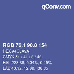 Color code: RGB 76.1 90.8 154 | qconv.com