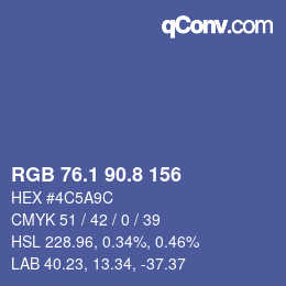 Color code: RGB 76.1 90.8 156 | qconv.com