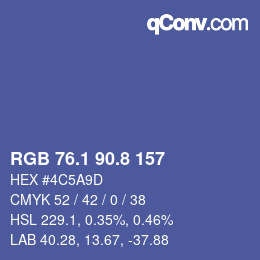 カラーコード: RGB 76.1 90.8 157 | qconv.com