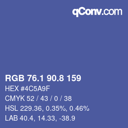 Color code: RGB 76.1 90.8 159 | qconv.com