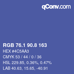 Color code: RGB 76.1 90.8 163 | qconv.com