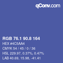 Color code: RGB 76.1 90.8 164 | qconv.com