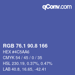 Color code: RGB 76.1 90.8 166 | qconv.com