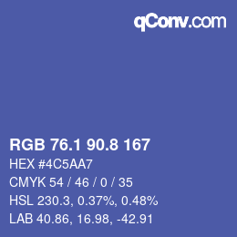 Color code: RGB 76.1 90.8 167 | qconv.com