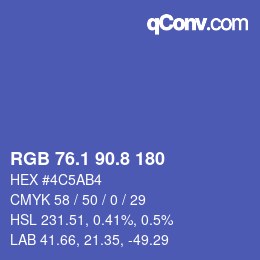 カラーコード: RGB 76.1 90.8 180 | qconv.com