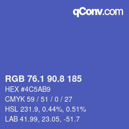 カラーコード: RGB 76.1 90.8 185 | qconv.com