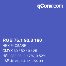カラーコード: RGB 76.1 90.8 190 | qconv.com