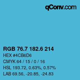 カラーコード: RGB 76.7 182.6 214 | qconv.com
