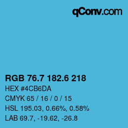 カラーコード: RGB 76.7 182.6 218 | qconv.com