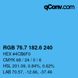 カラーコード: RGB 76.7 182.6 240 | qconv.com