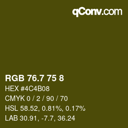 カラーコード: RGB 76.7 75 8 | qconv.com