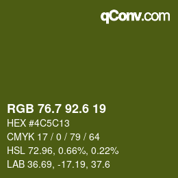カラーコード: RGB 76.7 92.6 19 | qconv.com