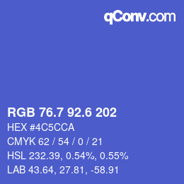 カラーコード: RGB 76.7 92.6 202 | qconv.com