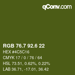 カラーコード: RGB 76.7 92.6 22 | qconv.com