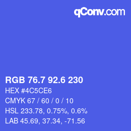 カラーコード: RGB 76.7 92.6 230 | qconv.com