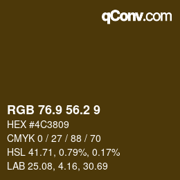 カラーコード: RGB 76.9 56.2 9 | qconv.com