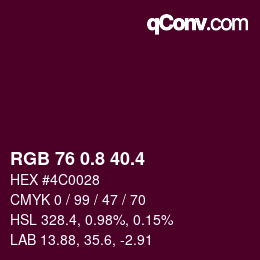 カラーコード: RGB 76 0.8 40.4 | qconv.com