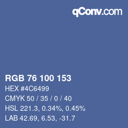 カラーコード: RGB 76 100 153 | qconv.com