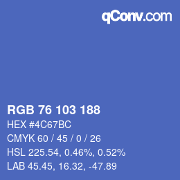 カラーコード: RGB 76 103 188 | qconv.com