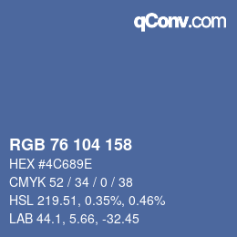 Color code: RGB 76 104 158 | qconv.com