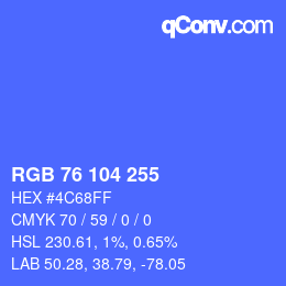 颜色代码: RGB 76 104 255 | qconv.com