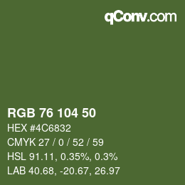 Farbcode: RGB 76 104 50 | qconv.com