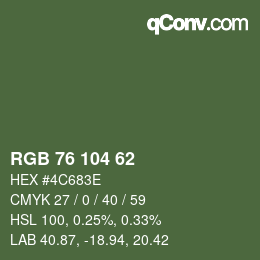 カラーコード: RGB 76 104 62 | qconv.com