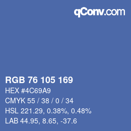 颜色代码: RGB 76 105 169 | qconv.com
