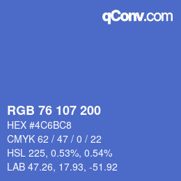 颜色代码: RGB 76 107 200 | qconv.com