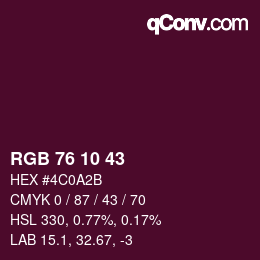 Color code: RGB 76 10 43 | qconv.com