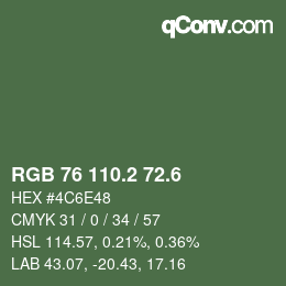 カラーコード: RGB 76 110.2 72.6 | qconv.com