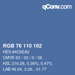 Color code: RGB 76 110 162 | qconv.com