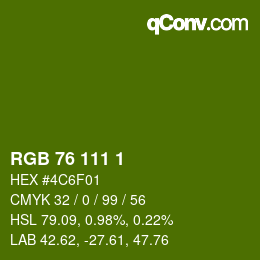 Color code: RGB 76 111 1 | qconv.com