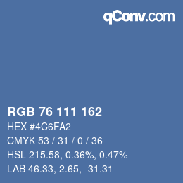 Color code: RGB 76 111 162 | qconv.com