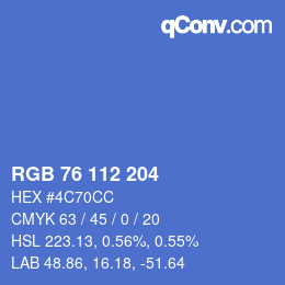 Color code: RGB 76 112 204 | qconv.com