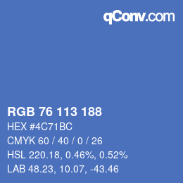 カラーコード: RGB 76 113 188 | qconv.com