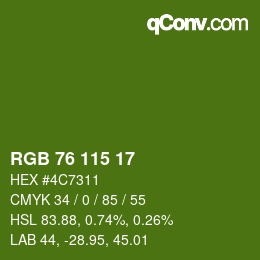 颜色代码: RGB 76 115 17 | qconv.com