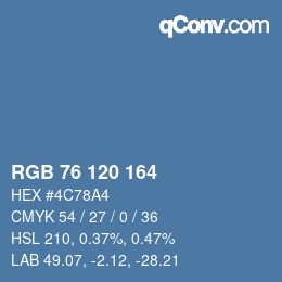 Color code: RGB 76 120 164 | qconv.com