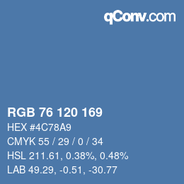 颜色代码: RGB 76 120 169 | qconv.com