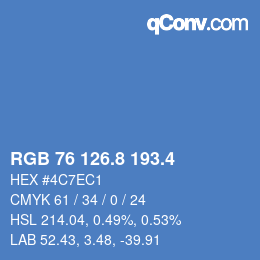 カラーコード: RGB 76 126.8 193.4 | qconv.com