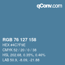 Farbcode: RGB 76 127 158 | qconv.com