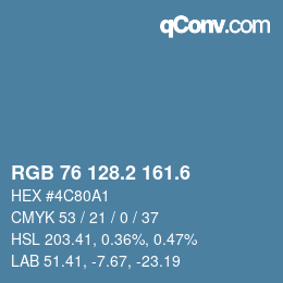 カラーコード: RGB 76 128.2 161.6 | qconv.com