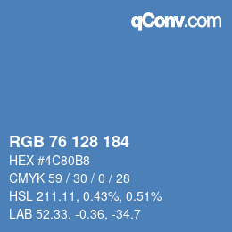 颜色代码: RGB 76 128 184 | qconv.com