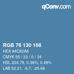 Farbcode: RGB 76 130 168 | qconv.com