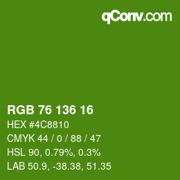 Color code: RGB 76 136 16 | qconv.com
