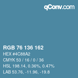 Color code: RGB 76 136 162 | qconv.com