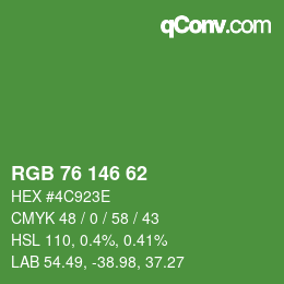 Código de color: RGB 76 146 62 | qconv.com