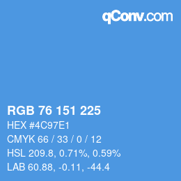 Código de color: RGB 76 151 225 | qconv.com
