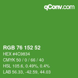 Color code: RGB 76 152 52 | qconv.com